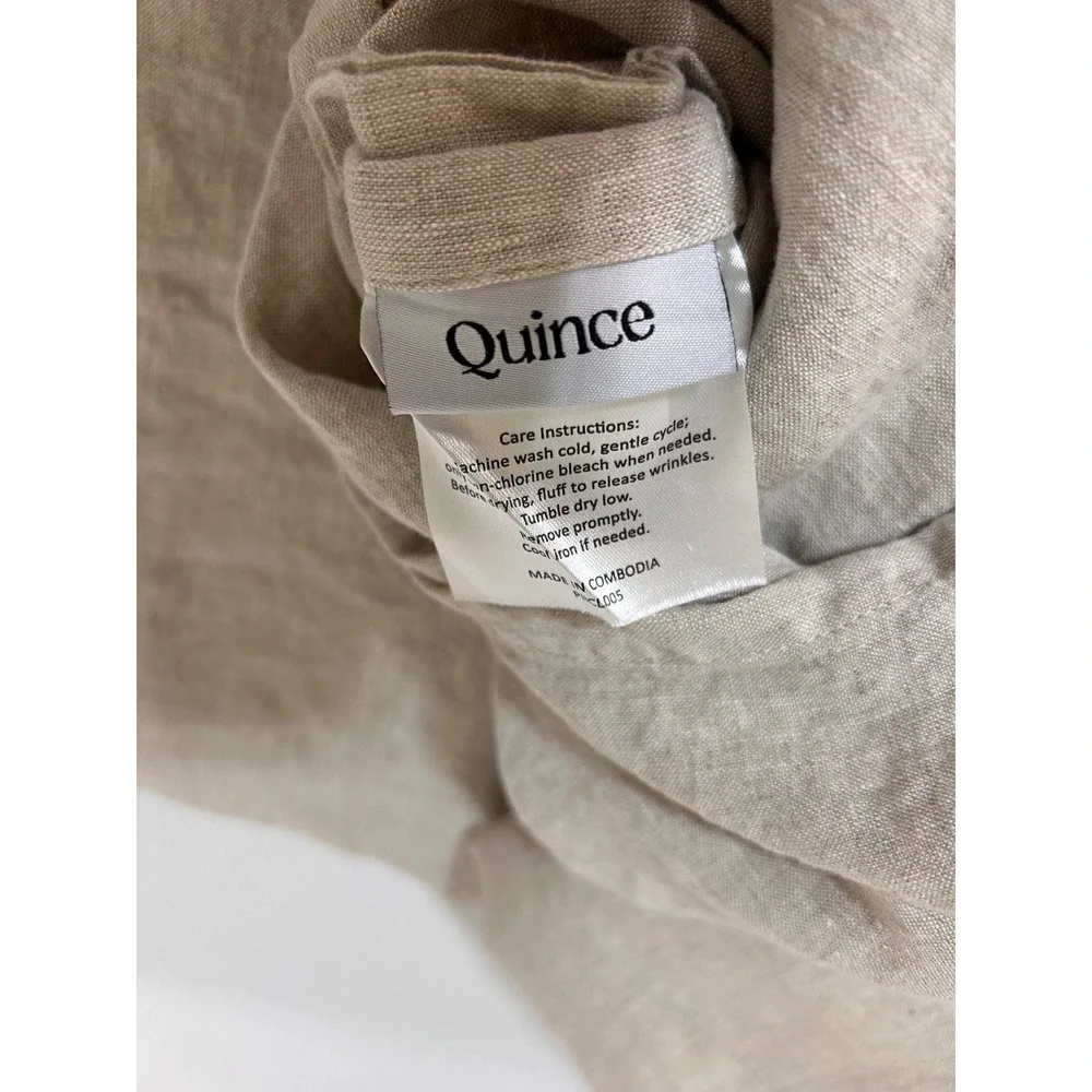 Quince 100% Linen TWIN Duvet Cover & Fitted Sheet Natural Flax Color